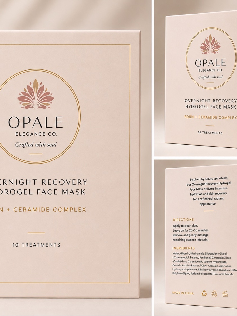 Opale Overnight Recovery Hydrogel Face Mask — Cream